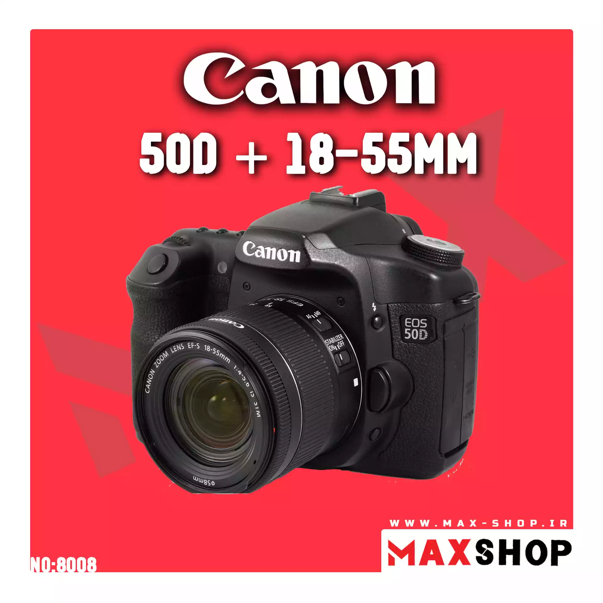 دوربین حرفه ای کانن | Canon 50D+18-55mm  دست دو